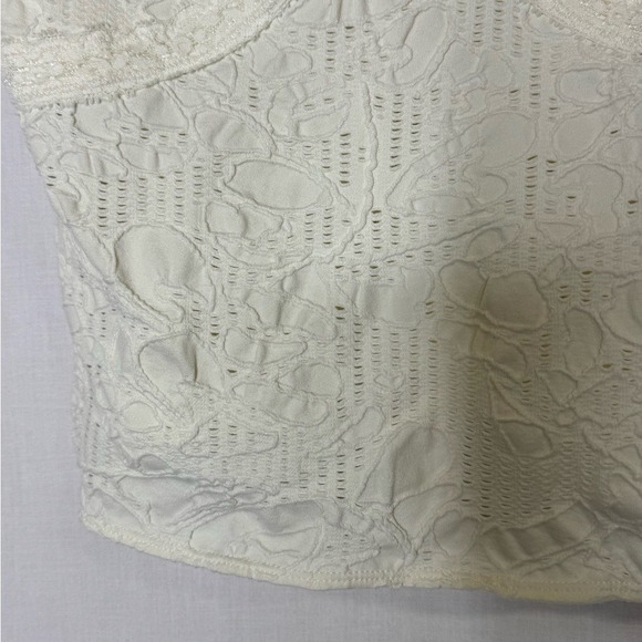 Liz & Sara Womens Babydoll Lace Crop Top Sz S Y2K Coquette Festival Boho Preppy - Picture 4 of 7